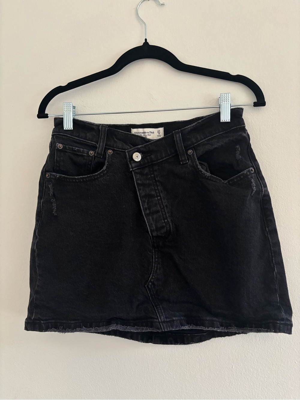 Abercrombie & Fitch Black Washed Denim Mini Skirt